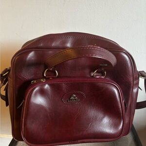 Vintage McBrine Carry-On – 1980s Oxblood Red Faux Leather